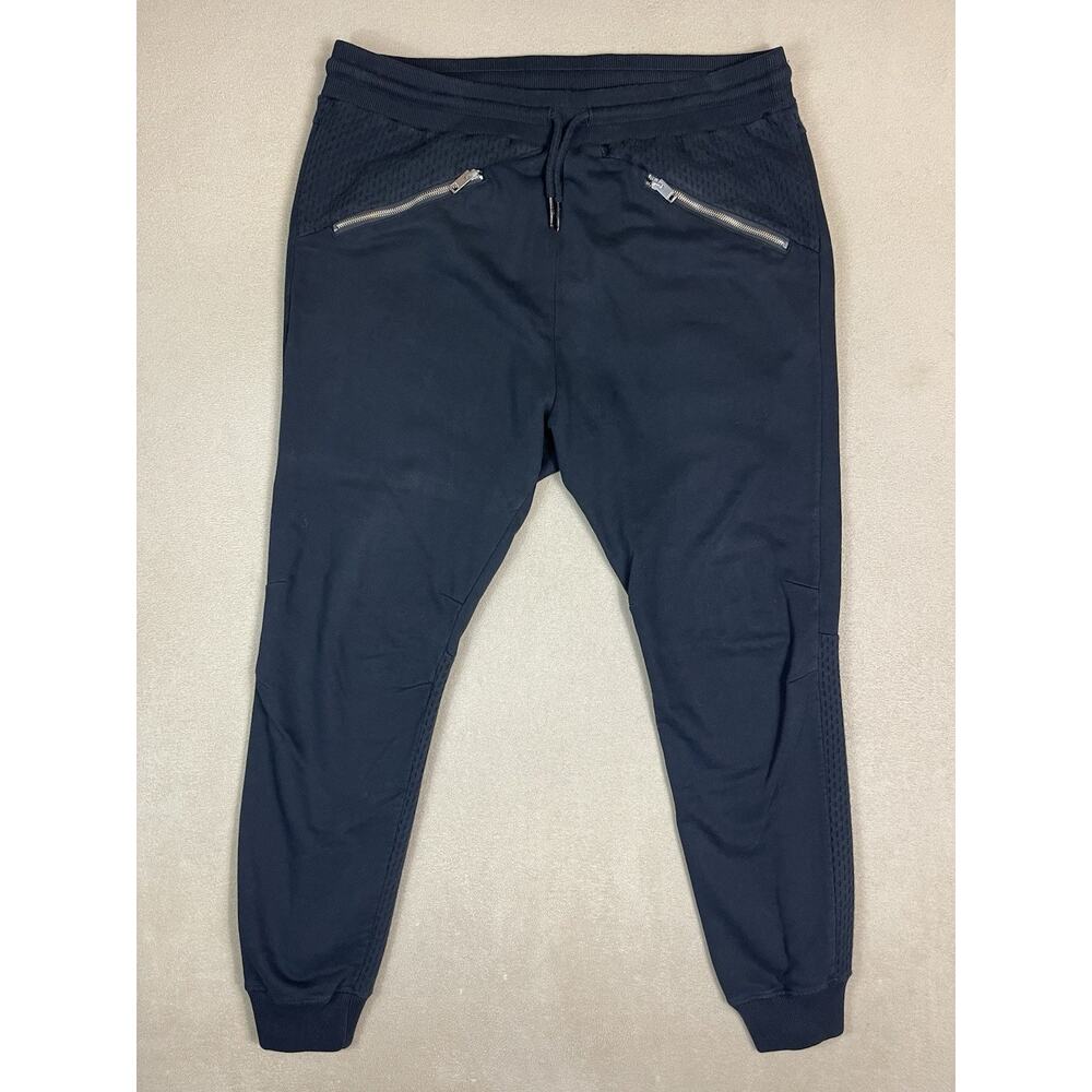 Diesel Pants Mens XXL Black Tapered High Rise Zip Pockets Athletic Jogger Pant